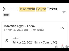 ticket insomia egypt