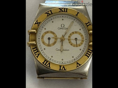 Omega Constellation Chronometer Day Date 18k SS Quartz Watch 1448/431