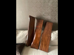 3 wooden shelves - dark brown - custom made from raw wood
