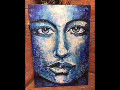 Blue Face Painting 100x70