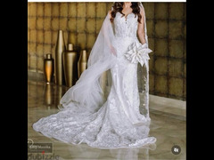 Bridal handmade dress with veil and hair piece - 3