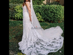 Bridal handmade dress with veil and hair piece - 4