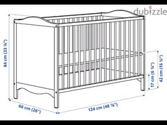 Ikea baby cot with matress سرير أطفال ايكيا - 2