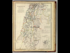 برواز خريطة فلسطين التاريخية - نُشرت في لندن عام 1843 - 2