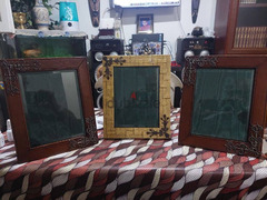 3 Antique Frames Leather covered with Silver Patterns LTD Edition UK - 3