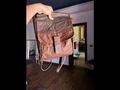 Genuine antique rare Tibetan yak skin leather backpack