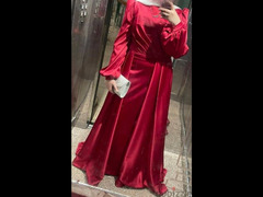 فستان ساتان احمر - 1