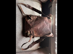 Genuine antique rare Tibetan yak skin leather backpack - 3
