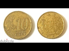 عشرة يورو سنت ايطاليا اصدار 2002