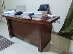 مكتب خشب من مفكو حلوان كورس استانلس خزنتين - 2
