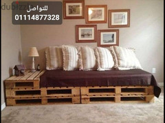 سرير  بالتات خشب - 4