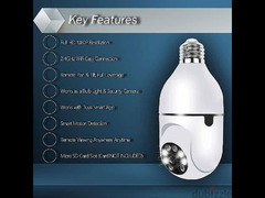 360° Light Bulb Camera Wi-Fi IR Night Smart Wireless Security1080P - 3