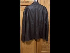 Black pump leather jacket  -  جاكت جلد بامب اسود - XXL