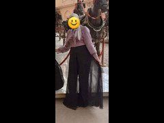 فستان سواريه حريمي قطعة واحدة عبارة عن جامب سوت ، اللون أسود وموف - 2