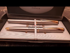طقم أقلام ( Parker ) أصلي حبر وجاف بالعلبة الأصلية جديد لانج لم يستخدم - 5