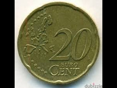 عملة ٢٠ سنت يورو الايطاليه الاصليه عملة نادرة جدا