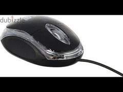 ماوس ضوئي سلكي بمنفذ USB وعجلة تمرير لكمبيوتر ولاب توب، لون اسود، UK