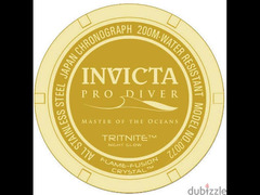 ساعة انفكتا invicta سويسري موديل 0072 pro diver مطلية بالذهب عيار 18K - 5