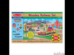 Wooden Railway Set - Melissa & Doug Brand - 1