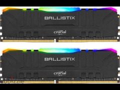 Ram 2x8 Crucial Ballastix RGB Black 16gb - 2