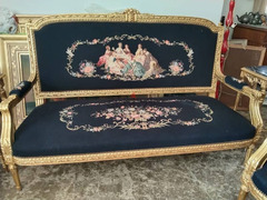 French Aubusson Louis XVI Salon  صالون مدهب (خشب أرو) أوبيسون فرنساوى - 2