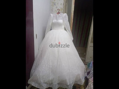 فستان زفاف بدو ديل +طرحه طويله