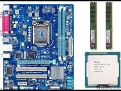 باندل جيل تالت H61 + Core I3-3240 + 4GB Ram حالة ممتازة