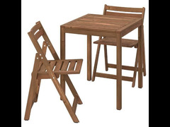 كرسي مستورد خشب طبيعي قابل للطي - 2