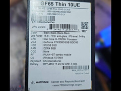 أرخص لاب بكارت rtx 3060 شاشة 144h من msi  هو GF65 Thin 10UE بالمشتملات - 3