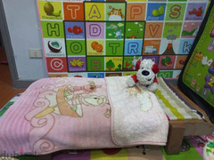 سرير اطفال بيبي رضيع خشب زان بمرتبة اسفنج - 1