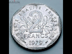 2 Francs 1979 Monnaie de Paris فرنك عمله فرنسيه نادره 10 الآلاف جنيه