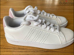 Adidas cloudfoam white & pink new sneakers حريمي - 2