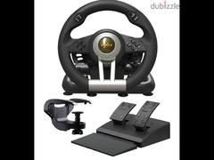Car Steering Wheel with Brake Pedal for PXN V3 Pro, V3II, USB, Gaming - 4