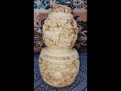 زهريه من العاج الابيض Vase made of white ivory - 1
